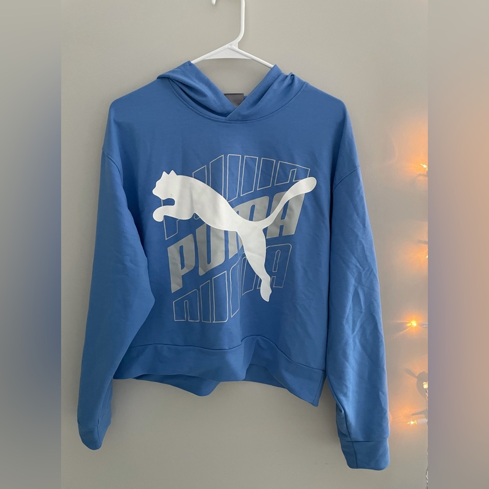 Blue Puma Cropped Jumper